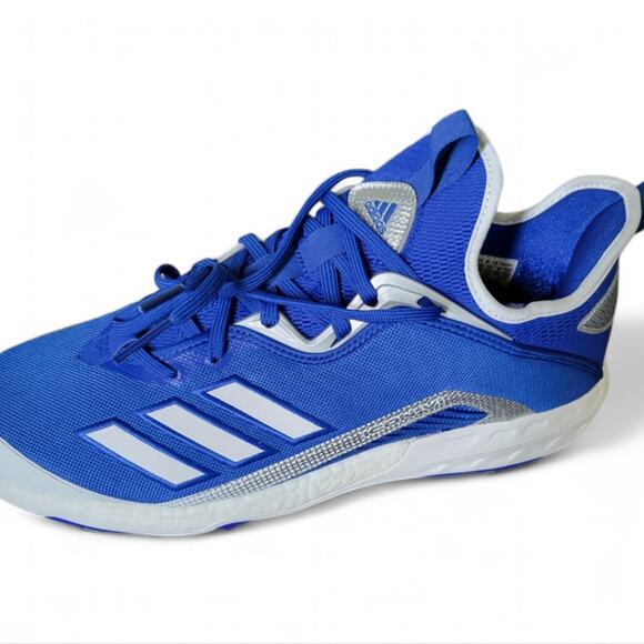 adidas Icon 6 Baseball Cleats Size 12.5 Metal Cleats Blue Silver White - Picture 6 of 7